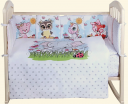 Комплект в кроватку Альма-няня 6 предметов Забава, сатин - Интернет-магазин детских товаров Зайка моя Екатеринбург