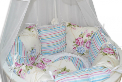 Комплект в круглую кроватку 22 предмета Цветочная поляна - Интернет-магазин детских товаров Зайка моя Екатеринбург