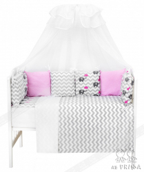 Комплект в прямоугольную кроватку 19 предметов Слоненок розовый - Интернет-магазин детских товаров Зайка моя Екатеринбург