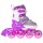 Роликовые коньки раздвижные, Onlitop колёса PU 64 мм, алюминиевая рама, цвет белый/фиолетовый - Интернет-магазин детских товаров Зайка моя Екатеринбург