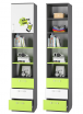 Шкаф для книг с тремя ящиками и дверкой MLK. Детская серия Граффити - Интернет-магазин детских товаров Зайка моя Екатеринбург