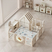 Манеж UNIX Kids DeLuxe House&Storage Camel (150x180см) с игровым домиком, баскетбольной стойкой, доской для рисования, качелями + место для хранения игрушек - Интернет-магазин детских товаров Зайка моя Екатеринбург