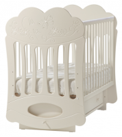 Детская кроватка Лель Baby Sleep-4 Облачко,Декор Лилии со стразами,продольный маятник, ящик арт. БИ43.3 - Интернет-магазин детских товаров Зайка моя Екатеринбург