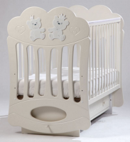 Детская кроватка Лель Baby Sleep-3 Облачко,Накладка Мишки,продольный маятник, ящик арт. БИ43.3 - Интернет-магазин детских товаров Зайка моя Екатеринбург