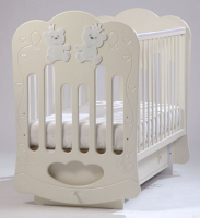 Детская кроватка Лель Baby Sleep-6 Тучка,Накладка Мишка продольный маятник, ящик арт. БИ45.3 - Интернет-магазин детских товаров Зайка моя Екатеринбург