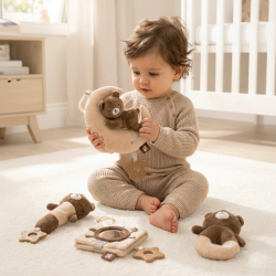 Набор игрушек для малышей UNIX Kids Bear on the moon / Медведь на Луне - Интернет-магазин детских товаров Зайка моя Екатеринбург