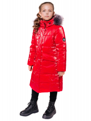 Пальто для девочки Роби, красный, Батик - Интернет-магазин детских товаров Зайка моя Екатеринбург