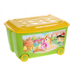Ящик для игрушек на колёсах с аппликацией, 50 л арт. 1122586 - Интернет-магазин детских товаров Зайка моя Екатеринбург
