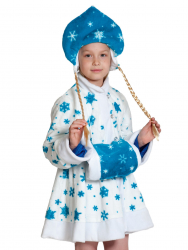 Карнавальный костюм Новый год Снегурочка дет плюш белая, арт. 7002 - Интернет-магазин детских товаров Зайка моя Екатеринбург