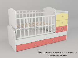 Кроватка-трансформер СКВ-9 с цветными фасадами, поперечный маятник - Интернет-магазин детских товаров Зайка моя Екатеринбург