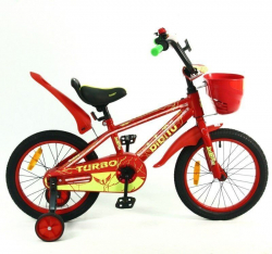 Велосипед двухколесный Bibitu Turbo, 1-ск., 16" арт. B16T1-RD - Интернет-магазин детских товаров Зайка моя Екатеринбург
